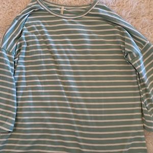 Green and white blouse